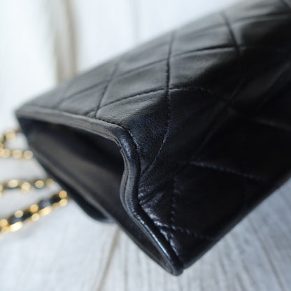 Chanel Vintage Black Lambskin Tassel Asymmetrical Double Flap Bag [3]