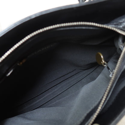 Chanel Vintage Black Lambskin Leather CC Tassel Logo Shoulder Tote Bag