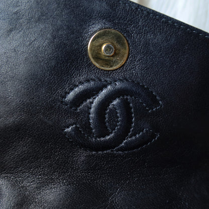 Chanel Vintage Black Lambskin Tassel Asymmetrical Double Flap Bag [3]