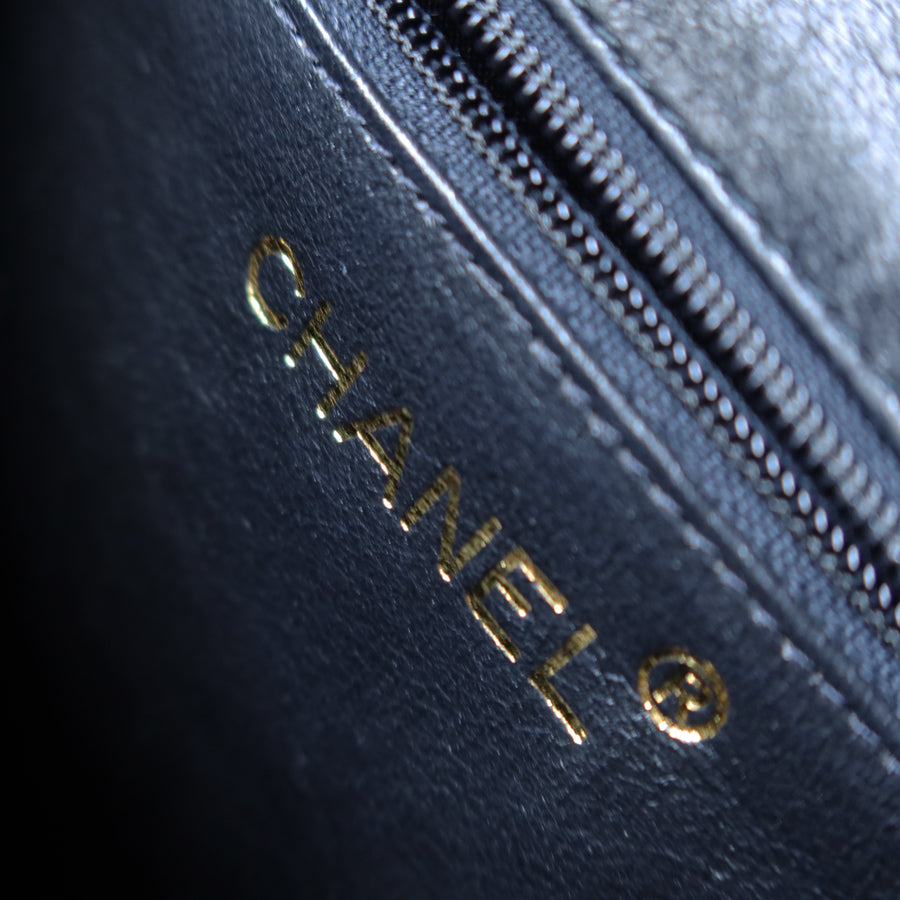 Chanel Vintage Black Lambskin Tassel Asymmetrical Double Flap Bag [3]