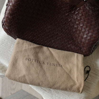 Bottega Veneta Vintage Dark Brown Intrecciato Campana Hobo Shoulder Bag M2