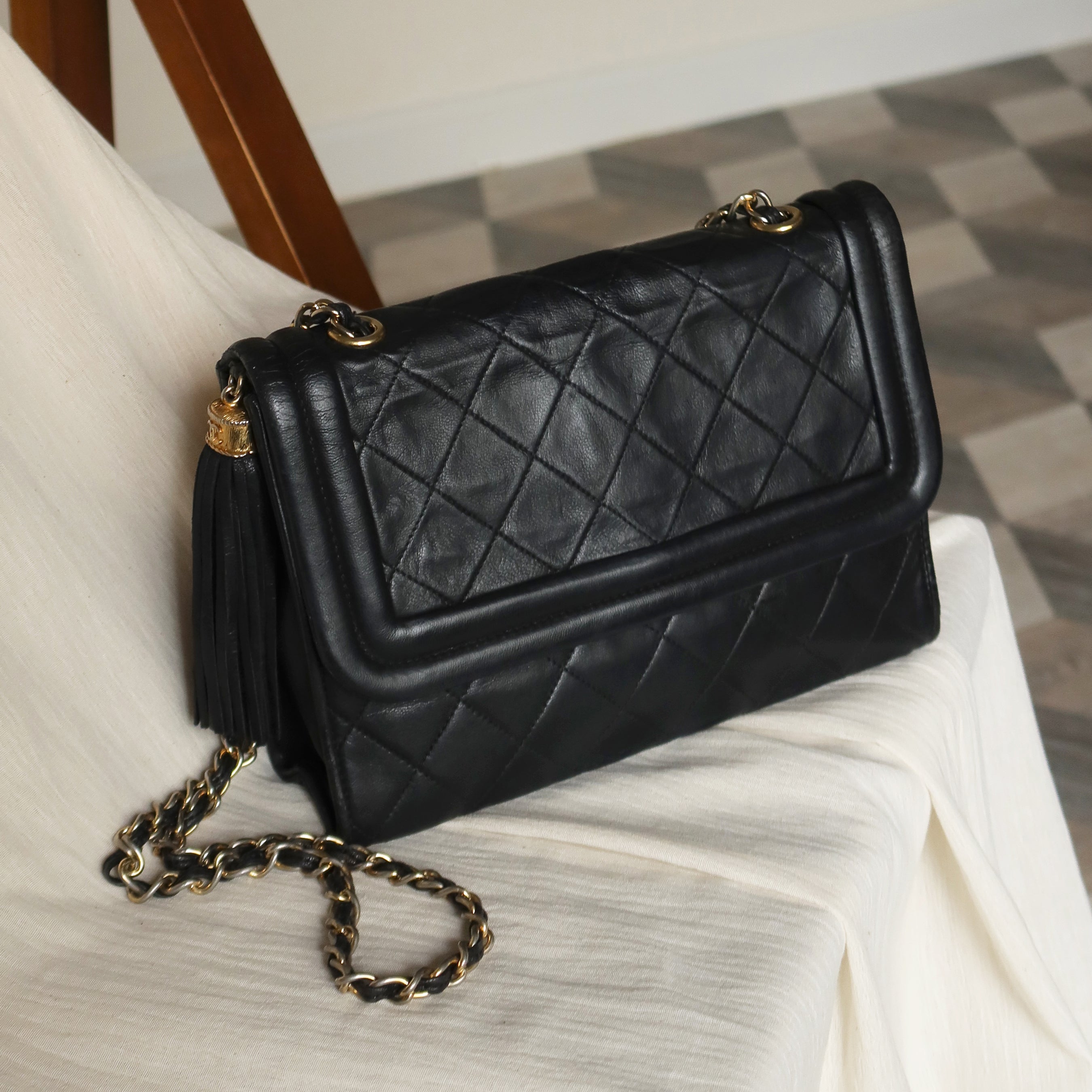 Chanel CC Small Shoulder Bag Black Lambskin Antique Gold Hardware – Madison  Avenue Couture