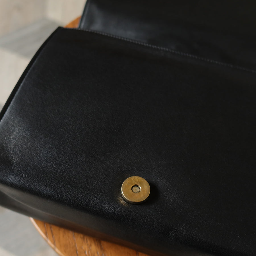 Chanel Vintage Black Lambskin Matelasse Quilted CC mark Flap Bag