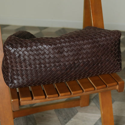 Bottega Veneta Vintage Dark Brown Intrecciato Flap Hobo Shoulder Bag