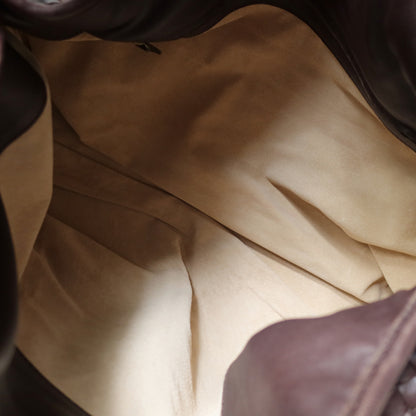 Bottega Veneta Vintage Dark Brown Intrecciato Flap Hobo Shoulder Bag