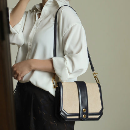 Vintage Hermès 1975 Toile Box Calf Leather 2way Bag