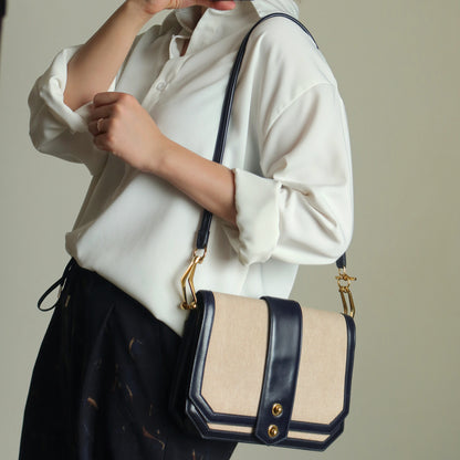 Vintage Hermès 1975 Toile Box Calf Leather 2way Bag