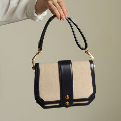 Vintage Hermès 1975 Toile Box Calf Leather 2way Bag