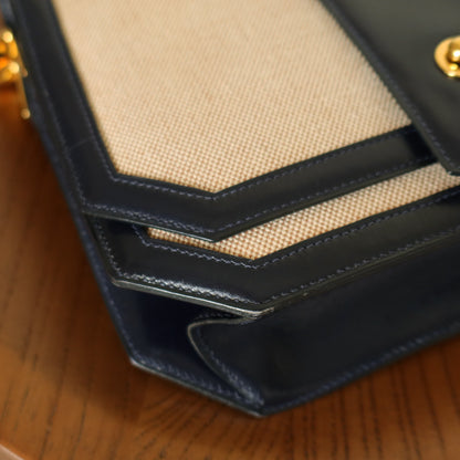 Vintage Hermès 1975 Toile Box Calf Leather 2way Bag