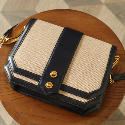 Vintage Hermès 1975 Toile Box Calf Leather 2way Bag