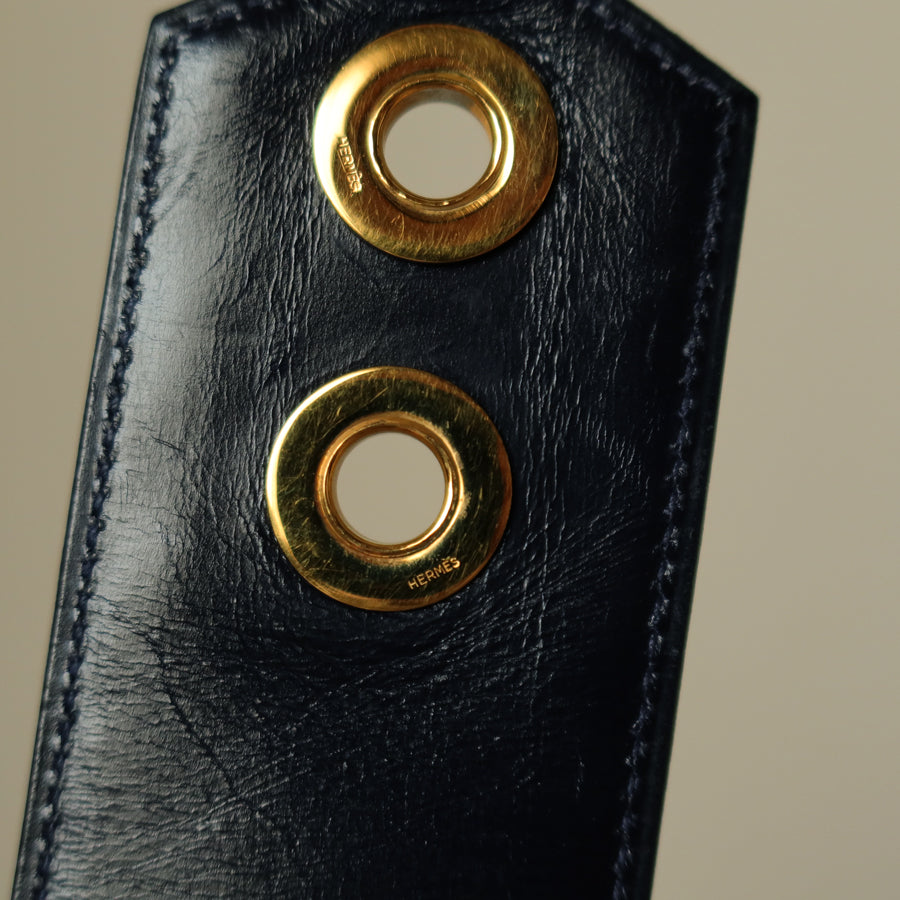 Vintage Hermès 1975 Toile Box Calf Leather 2way Bag