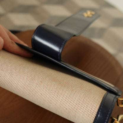 Vintage Hermès 1975 Toile Box Calf Leather 2way Bag