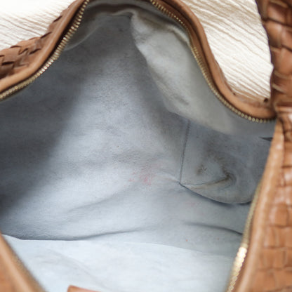 Bottega Veneta Vintage Caramel Brown Intrecciato Weave Veneta Hobo Bag Large