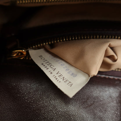 Bottega Veneta Vintage Brown Braided Knot Handle Intrecciato Shoulder Bag