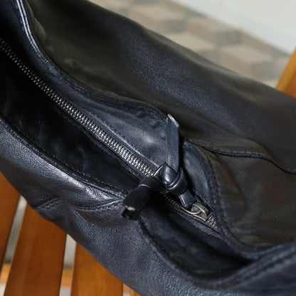 Bottega Veneta Vintage Black Leather Braided Strap Hobo Shoulder Bag