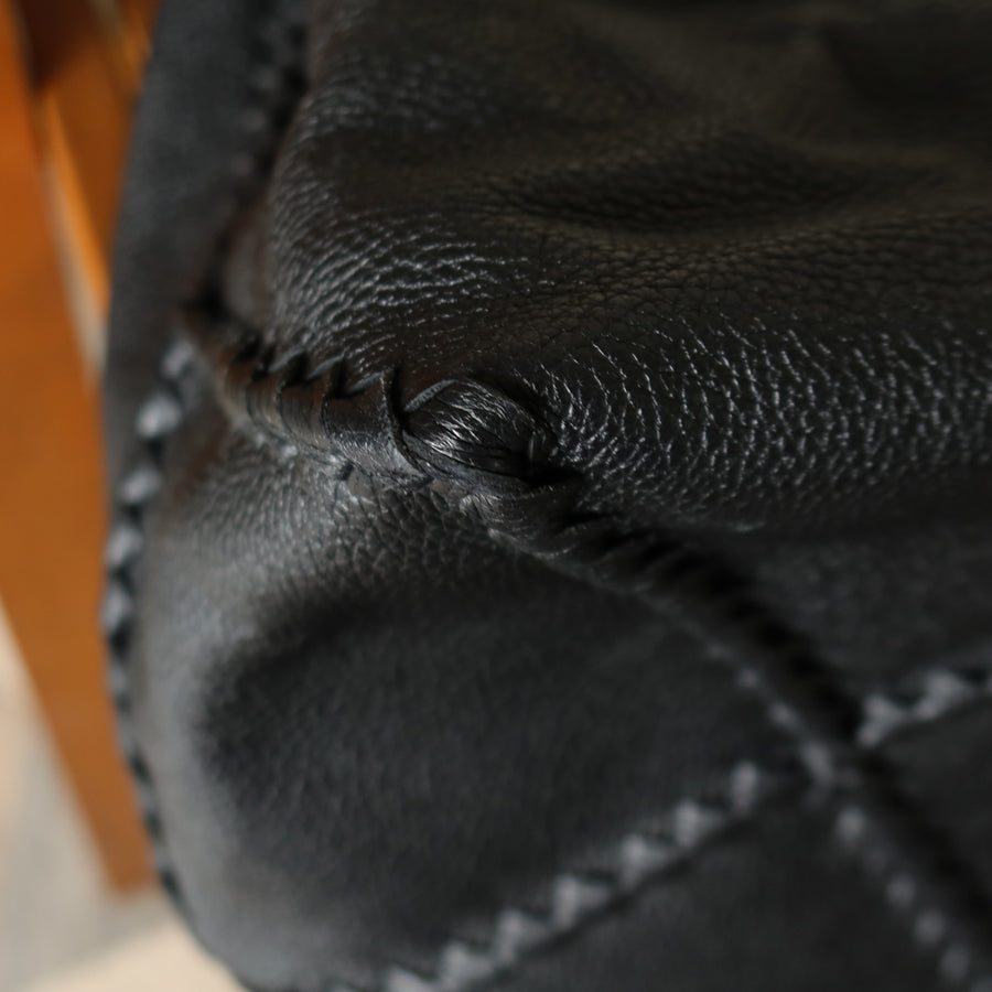Bottega Veneta Vintage Black Intrecciato Weave Strips XL Hobo Shoulder Bag