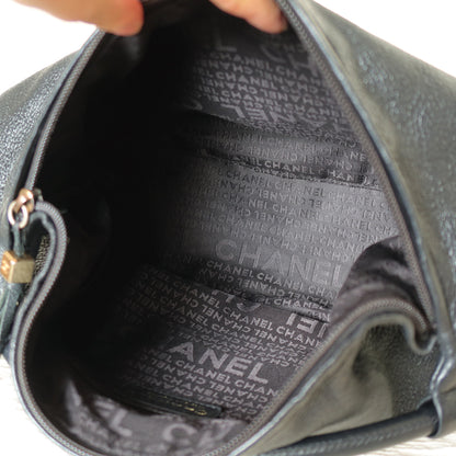 Chanel Vintage Black Calfskin CC Dice Fringe Charm 2way Hobo Bag S