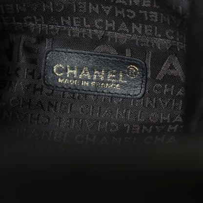 Chanel Vintage Black Calfskin CC Dice Fringe Charm 2way Hobo Bag S