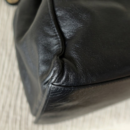 Chanel Vintage Black Lambskin Coco mark Crossbody Bucket Shoulder Bag