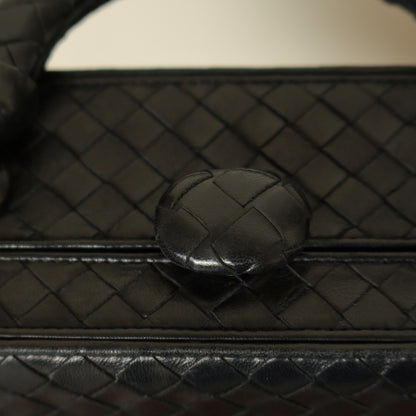 Rare Bottega Veneta Vintage Vanity Case Style Intrecciato Kiss Lock Trapeze 2way Bag