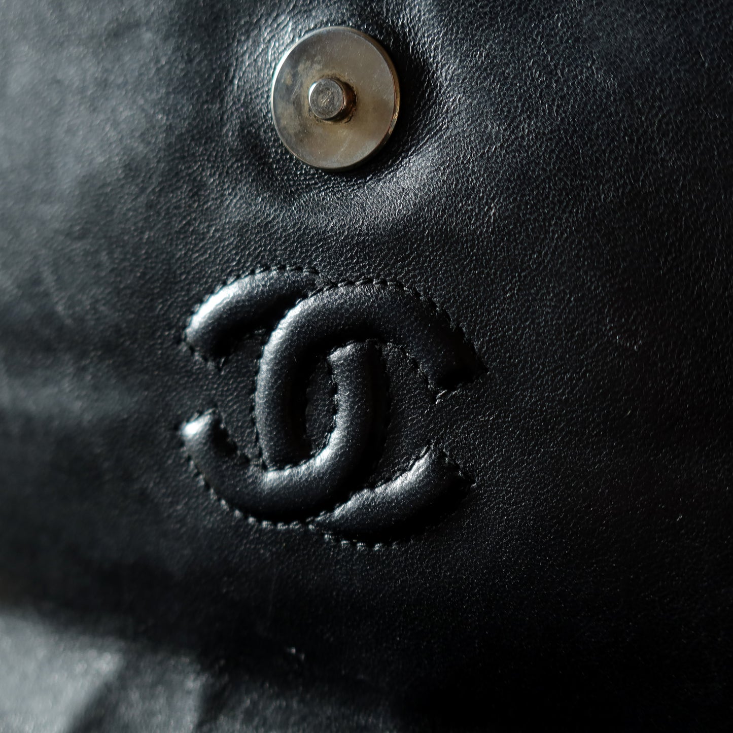 Chanel Vintage Gold Chain Tassel Black Lambskin Flap Bag