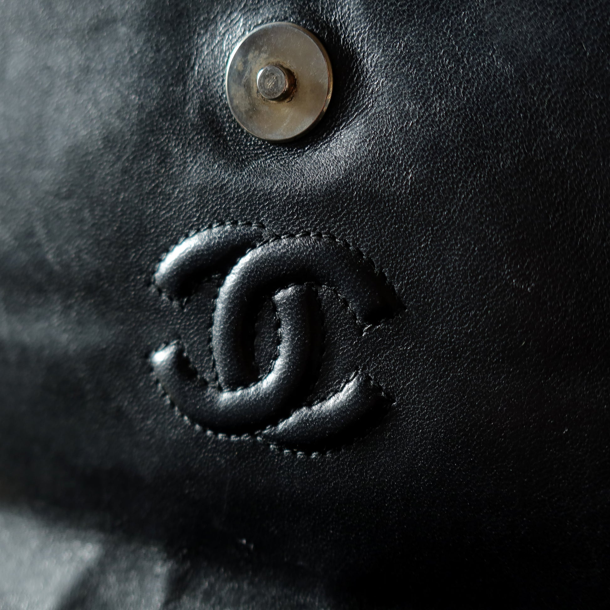 Chanel Vintage Gold Chain Tassel Black Lambskin Flap Bag