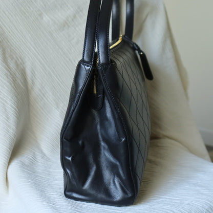 Rare Chanel Vintage Classic Black Calfskin Diamond Stitched CC Charm Shoulder Bag