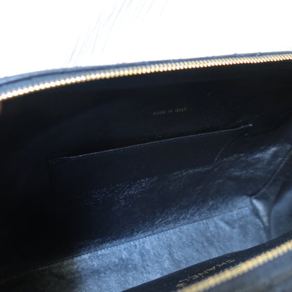 Rare Chanel Vintage Classic Black Calfskin Diamond Stitched CC Charm Shoulder Bag