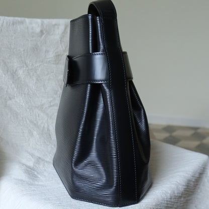 Louis Vuitton Vintage Black Epi Leather Flap Bucket Shoulder Bag