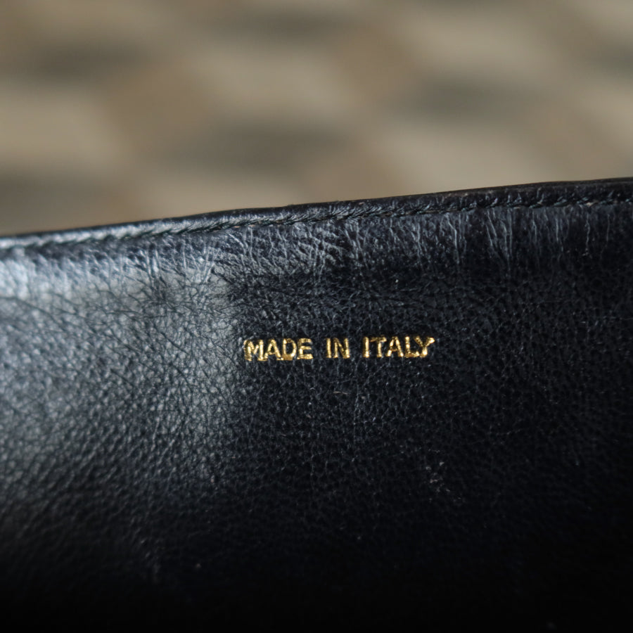 Vintage Chanel Black Lambskin Matelasse CC mark Tassel charm Classic Flap Bag