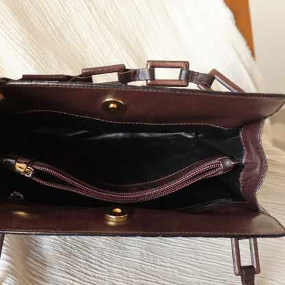 Bottega Veneta Vintage Dark Brown Intrecciato Weave Shoulder Bag