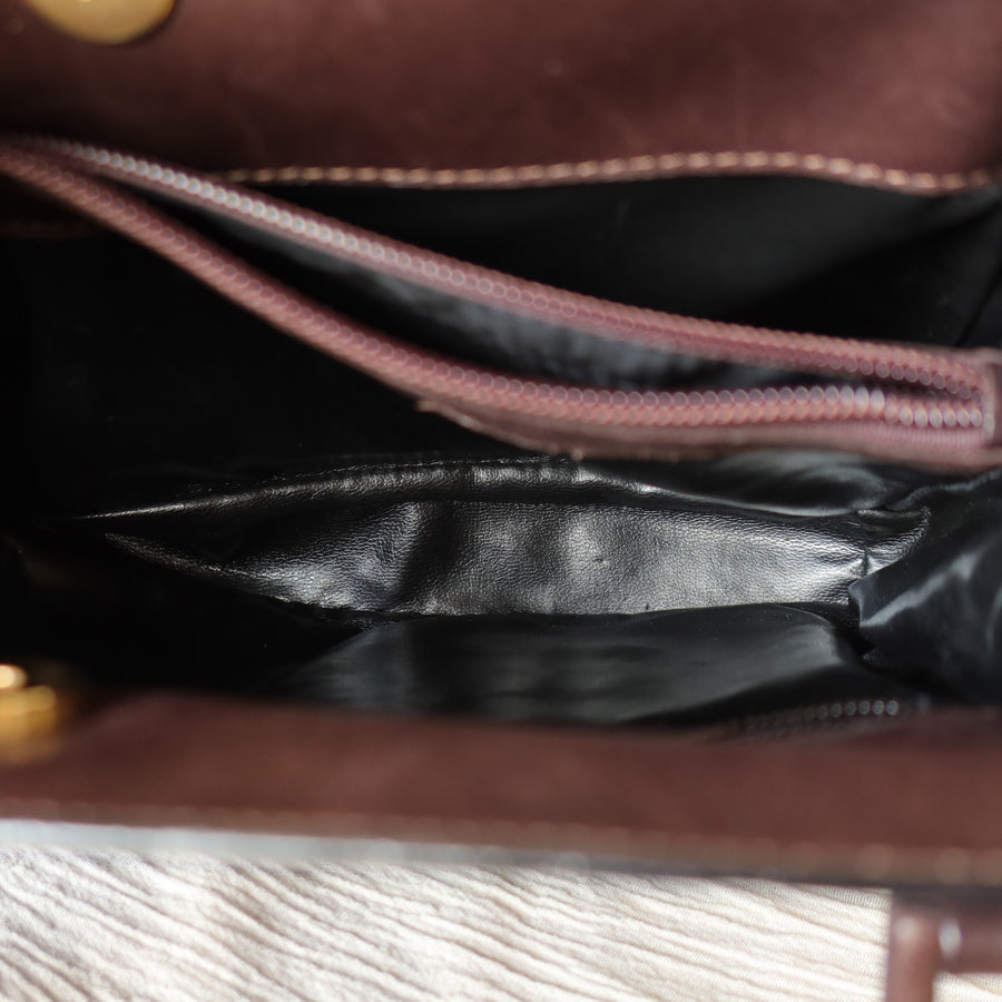 Bottega Veneta Vintage Dark Brown Intrecciato Weave Shoulder Bag