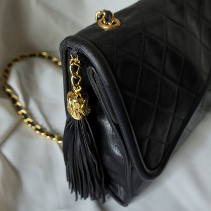 Chanel Vintage Tassel Asymmetrical Double Flap Bag [2]