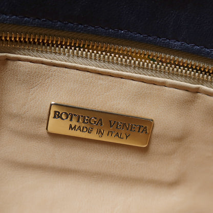 Bottega Veneta Vintage Blue Intrecciato Weave Turn Lock Top Handle Bag