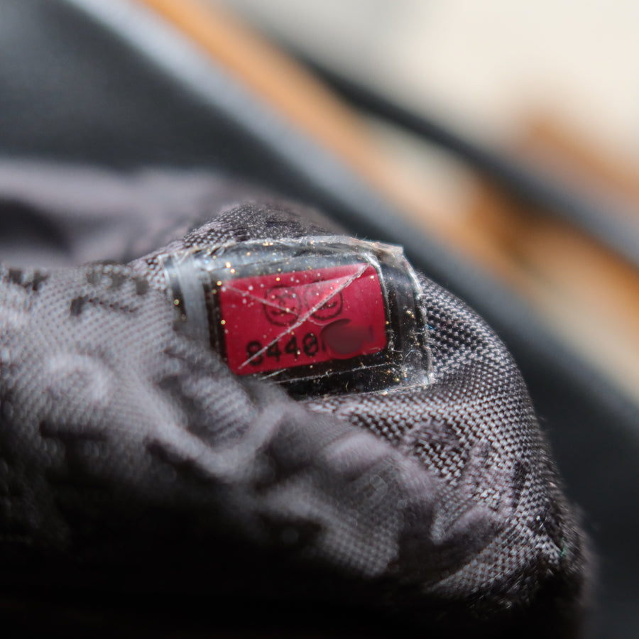 Rare Chanel Vintage Black Caviar Stitched Coco mark East West Shoulder Bag