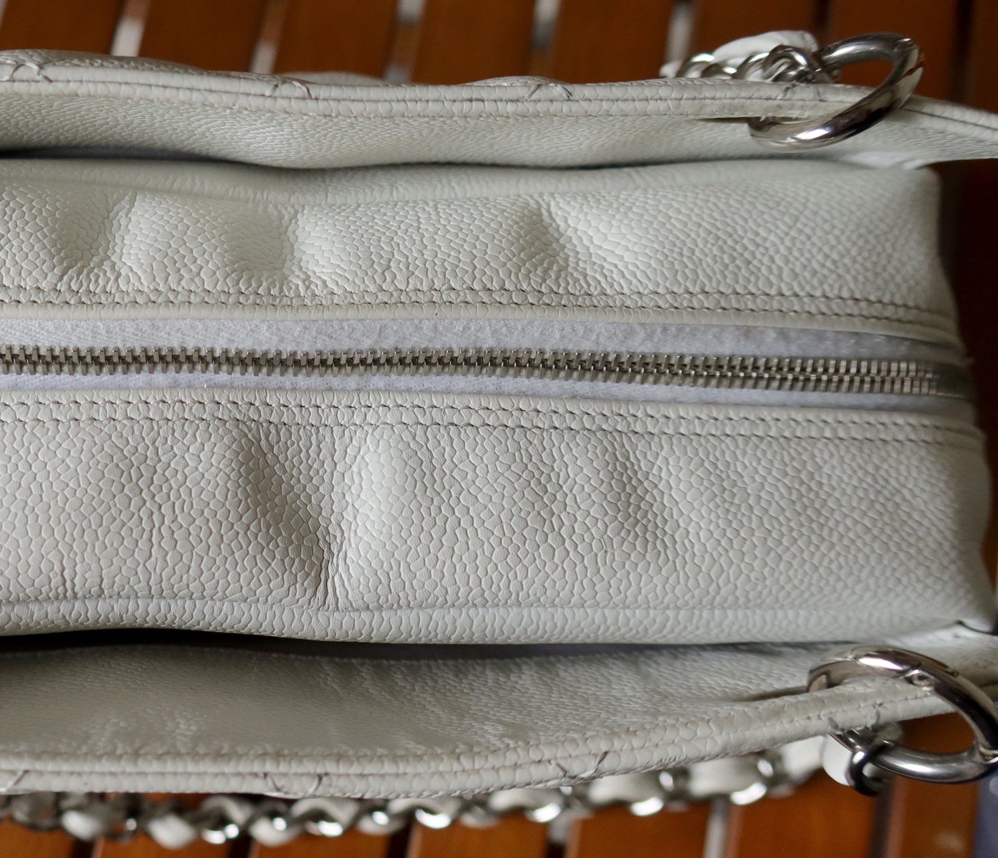Chanel Vintage Diamond Quilted Matelasse Petite Shopping Tote Bag