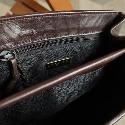 Bottega Veneta Vintage Dark Brown Intrecciato Turn lock 2way Crossbody Shoulder Bag