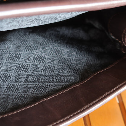 Bottega Veneta Vintage Dark Brown Intrecciato Turn lock 2way Crossbody Shoulder Bag