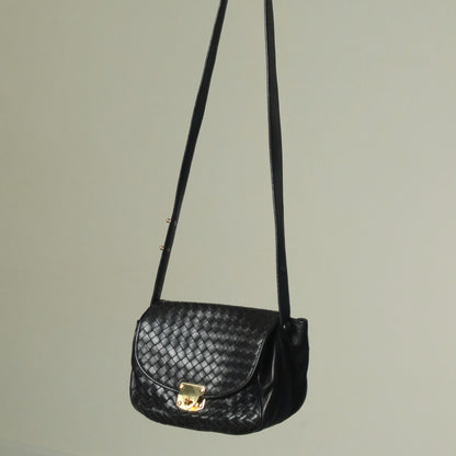 Bottega Veneta Vintage Intrecciato Weave Turn lock 2way Crossbody Shoulder Bag