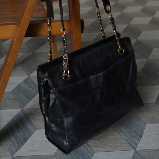 Chanel Vintage Calfskin 2way Shoulder Tote Bag with CC mark