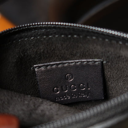 Gucci Vintage Black Leather Daily Tote Shoulder Bag with Gucci Charm