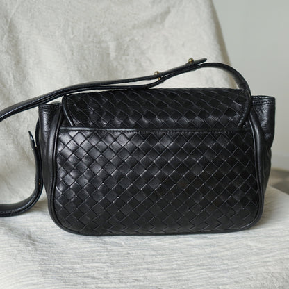 Bottega Veneta Vintage Intrecciato Weave Turn lock 2way Crossbody Shoulder Bag