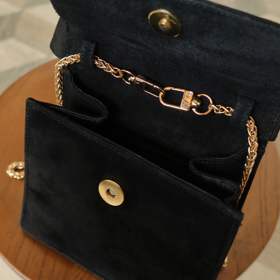 Salvatore Ferragamo Vintage Black Suede Vara Bow 2 way Top Handle Shoulder Bag