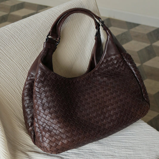 Bottega Veneta Vintage Dark Brown Medium Intrecciato Hobo Shoulder Bag [3]