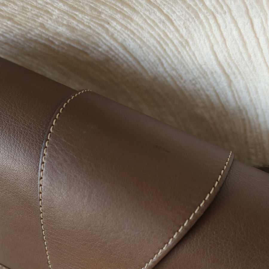 Christian Dior Vintage Brown Leather CD Logo Flap Crossbody bag