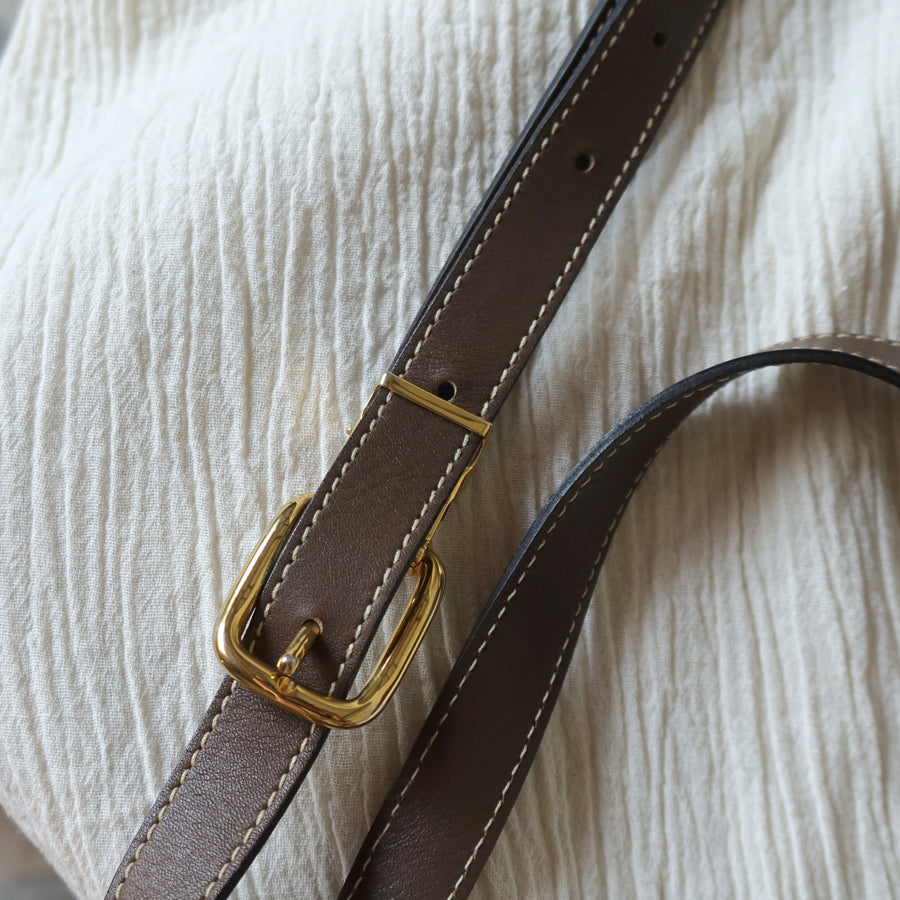 Christian Dior Vintage Brown Leather CD Logo Flap Crossbody bag
