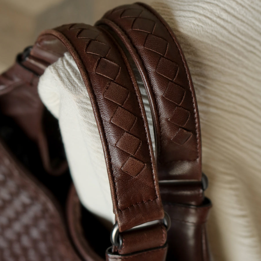 Bottega Veneta Vintage Dark Brown Medium Intrecciato Hobo Shoulder Bag [3]