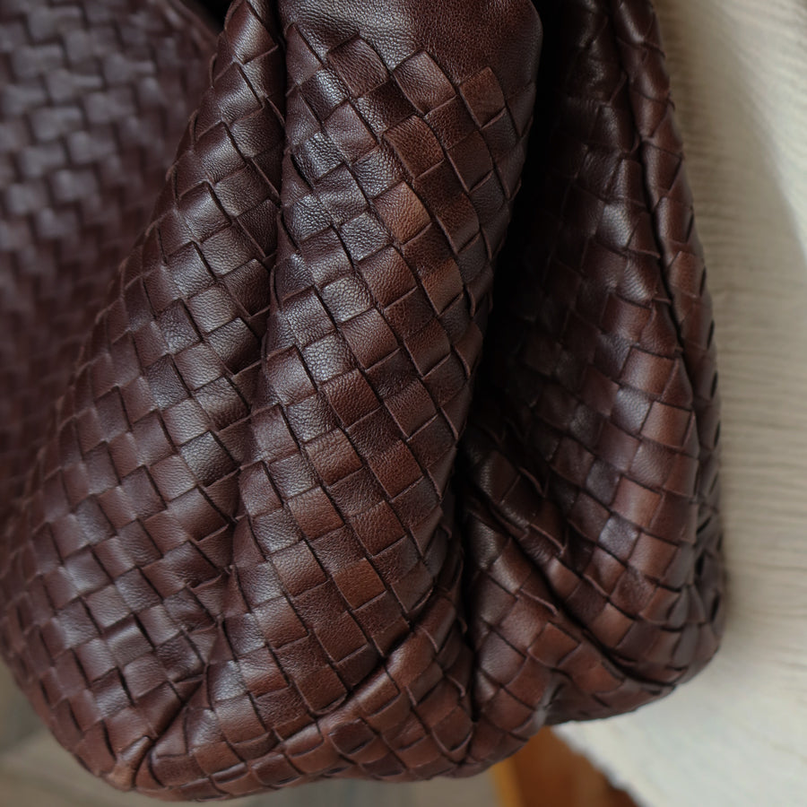 Bottega Veneta Vintage Dark Brown Medium Intrecciato Hobo Shoulder Bag [3]