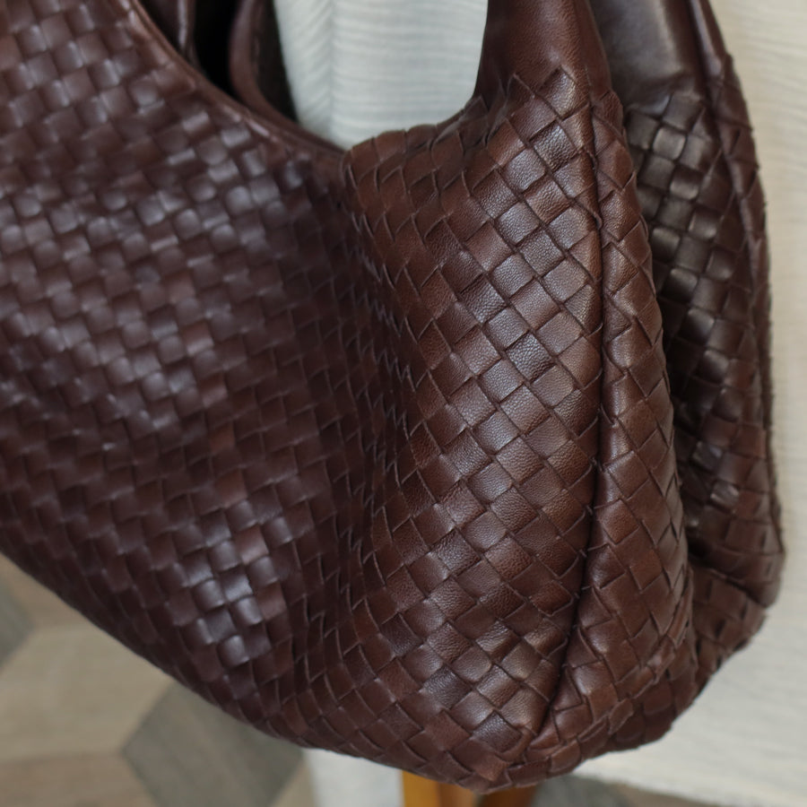Bottega Veneta Vintage Dark Brown Medium Intrecciato Hobo Shoulder Bag [3]