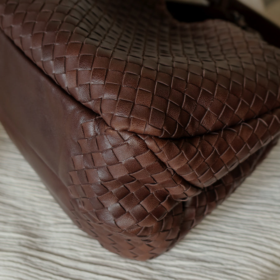 Bottega Veneta Vintage Dark Brown Medium Intrecciato Hobo Shoulder Bag [3]